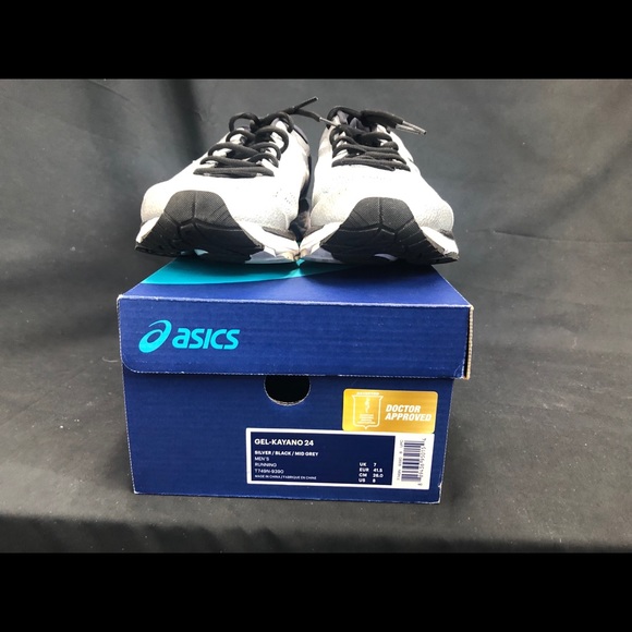 Asics Gel Kayano 24 Men\'s Running Shoes Silver Black / Mid Grey US 8